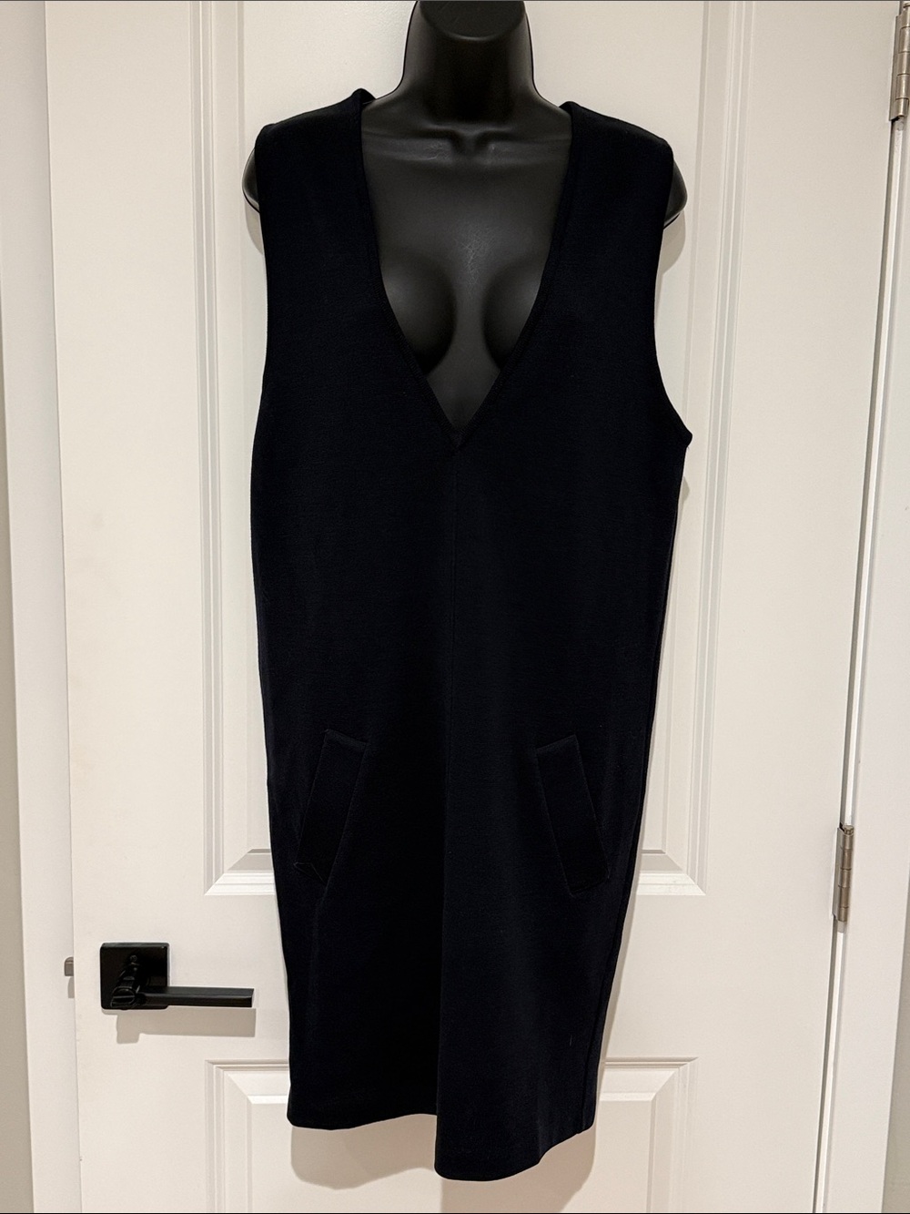 Andrea Jovine Wool Deep V Dress